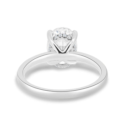 2.05CT Oval Cut Hidden Halo Moissanite Engagement Ring