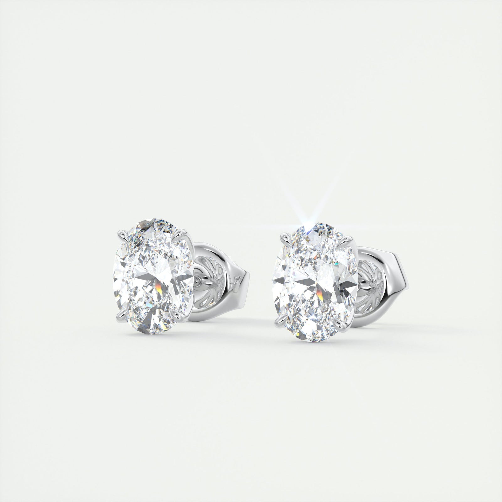 1.0CT Oval Solitaire G-VS Lab Grown Diamond Earrings