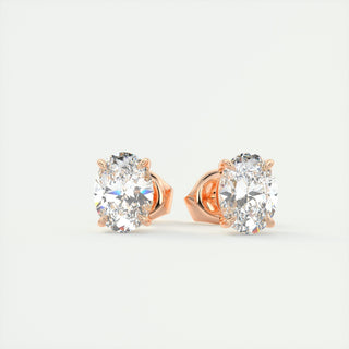 1.0CT Oval Solitaire G-VS Lab Grown Diamond Earrings