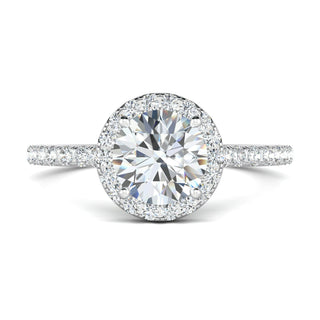 1.0CT Round Cut Halo Moissanite Diamond Engagement Ring