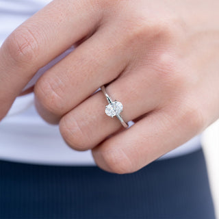 1.33CT Oval Cut Solitaire Moissanite Engagement Ring