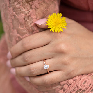 1.33CT Oval Cut Solitaire Moissanite Engagement Ring