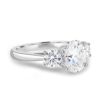 1.68ct Oval Three Stone F/VS2 Lab Grown Diamond Engagement Ring