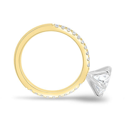 1.80ct Round Cut Pave D/VS1 Lab Grown Diamond Engagement Ring
