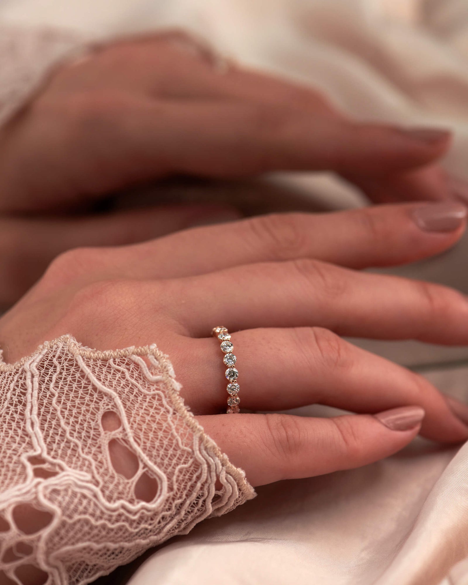 1.83ct Round EF- VVS Lab Grown Diamond Full Eternity Wedding Band