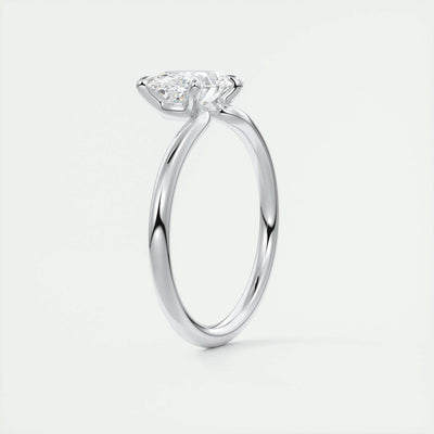 1.91CT East West Oval Cut Solitaire Moissanite Diamond Engagement Ring