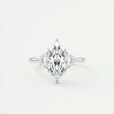 1.98CT Marquise Cut Three Stone Moissanite Diamond Engagement Ring