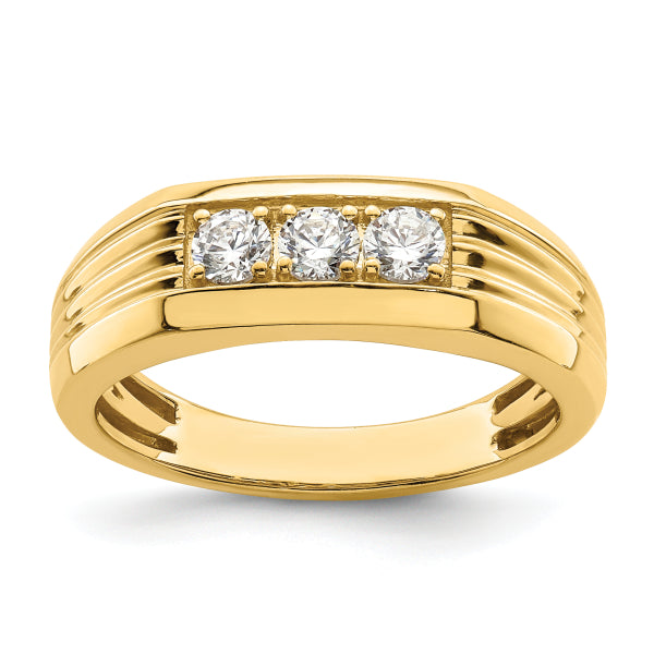 3mm Round Lab Grown Diamond Men's Wedding Band