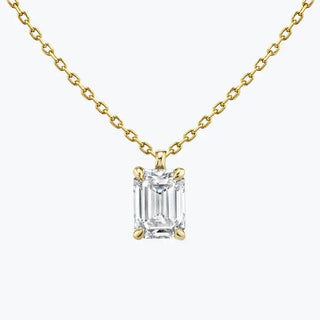 0.25-1.0ct Emerald-Cut Solitaire Moissanite Diamond Layering Necklace