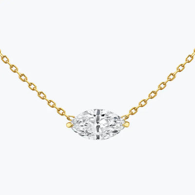 Marquise Cut Solitaire Moissanite Diamond Necklace
