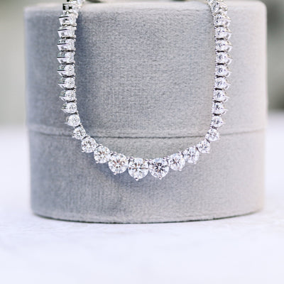 Gorgeous Round Moissanite Rivera Choker Necklace in Solid Gold