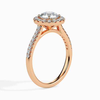 1ct Round Halo F- VS Lab Grown Diamond Pave Engagement Ring