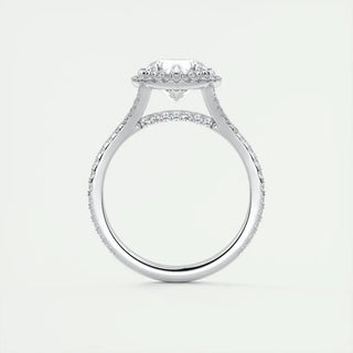 2.0CT Round Cut Halo Moissanite Diamond Engagement Ring