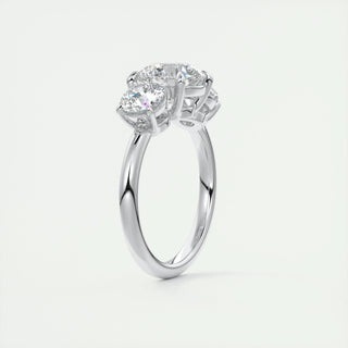 2.0CT Round Cut Three Stone Moissanite Diamond Engagement Ring