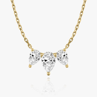 2.0TCW Pear F/VS Lab Grown Diamond Three Stone Necklace