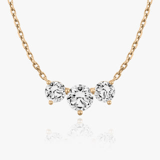 2.0TCW Round F/VS Lab Grown Diamond Three Stone Necklace