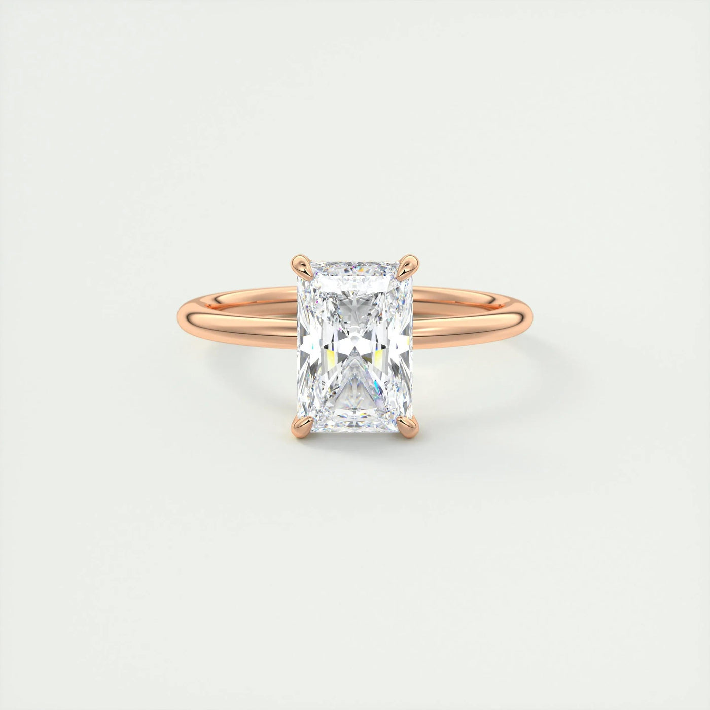 2.10CT Radiant Cut Hidden Halo Diamond Moissanite Engagement Ring
