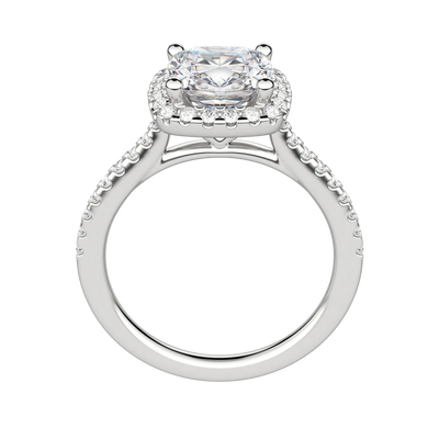 2.15CT Cushion Cut Halo Diamond Moissanite Engagement Ring