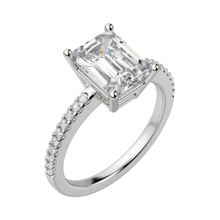 2.30CT Emerald Cut Solitaire Moissanite Diamond Engagement Ring