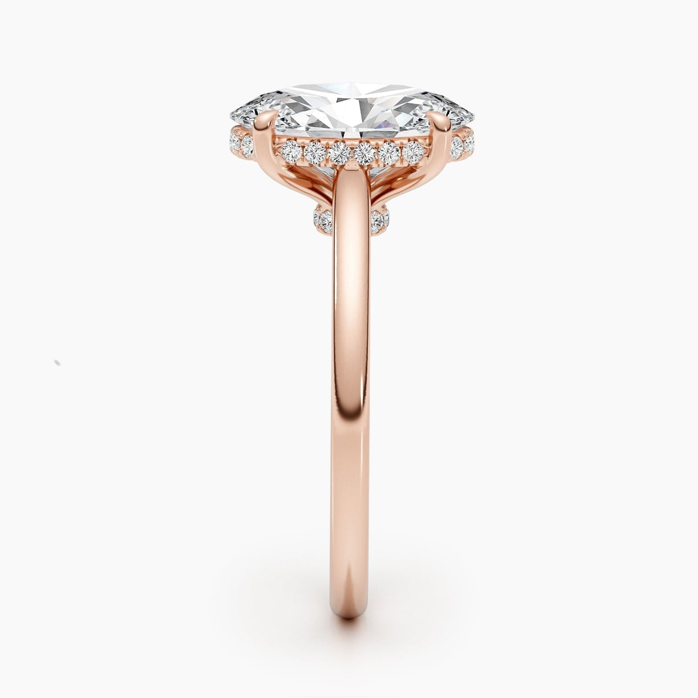 2.5ct Oval G-VS Hidden Halo Lab Grown Diamond Engagement Ring