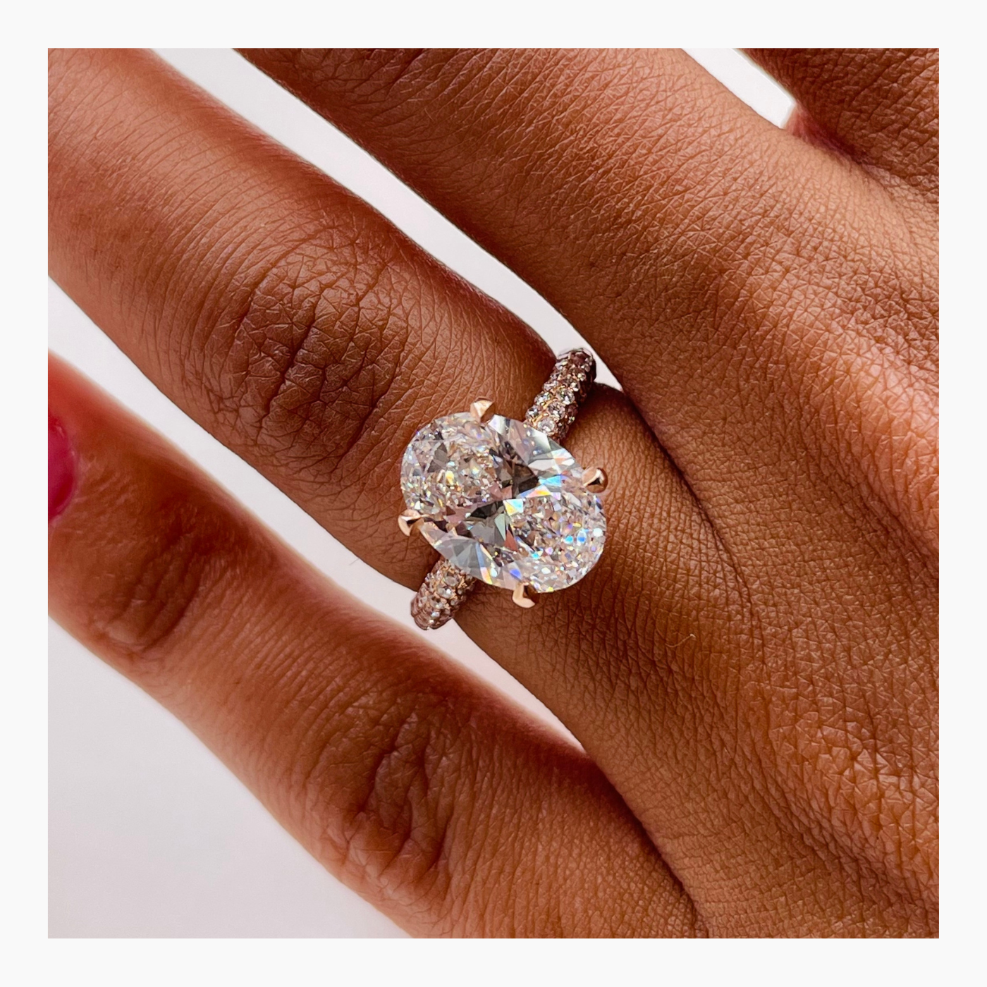 2.81ct Oval Hidden Halo E- VS Lab Grown Diamond Engagement Ring