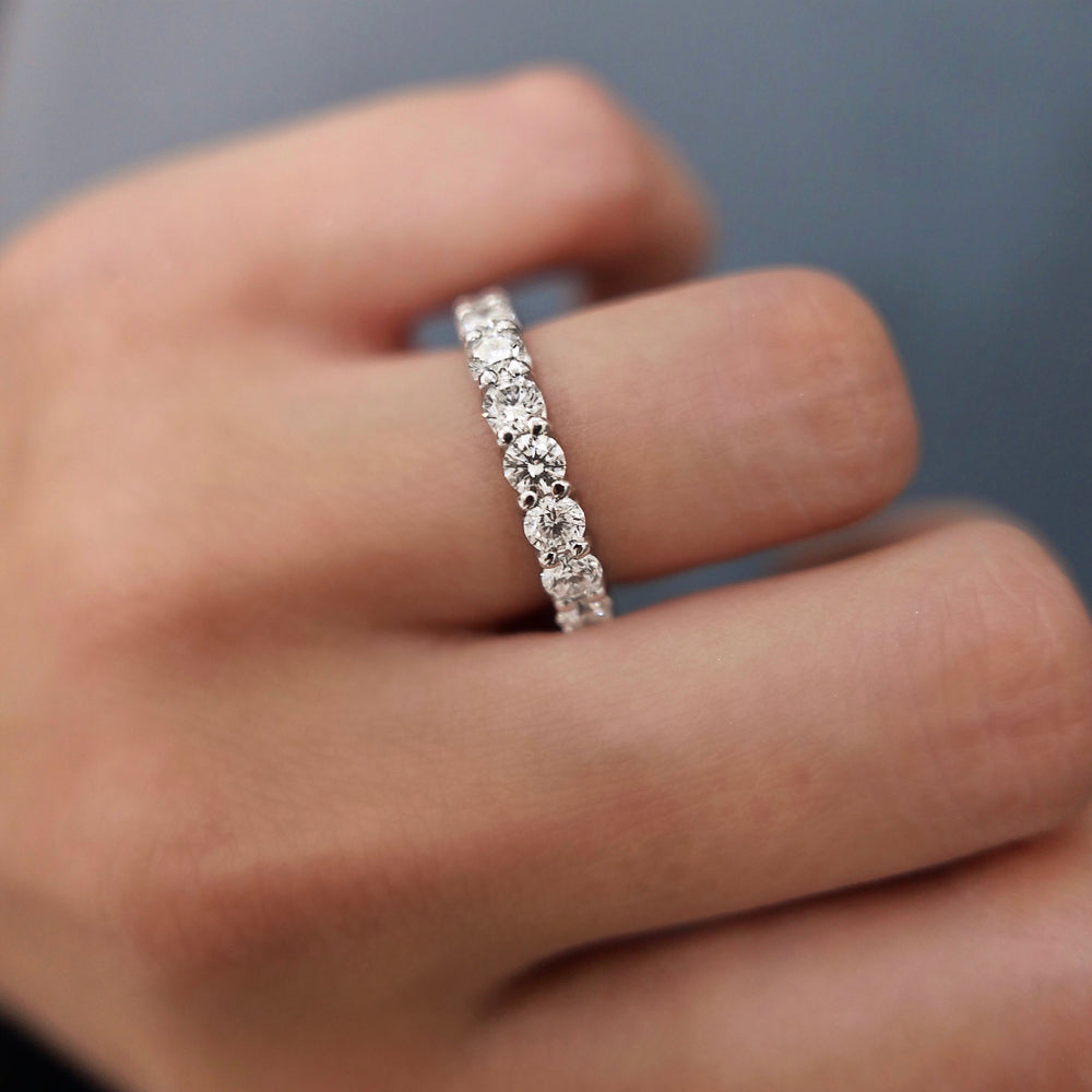 2.85CT Round Full Eternity Lab Grown Diamond Stackable Wedding Band