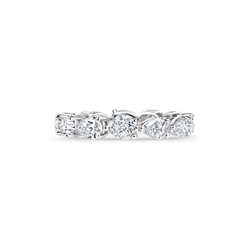 2CT Pear Full Eternity Lab Grown Diamond Wedding Band