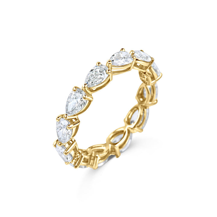 2CT Pear Full Eternity Lab Grown Diamond Wedding Band