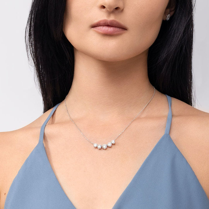 3.50TCW Round F-VS Lab Grown Five Stone Diamond Necklace