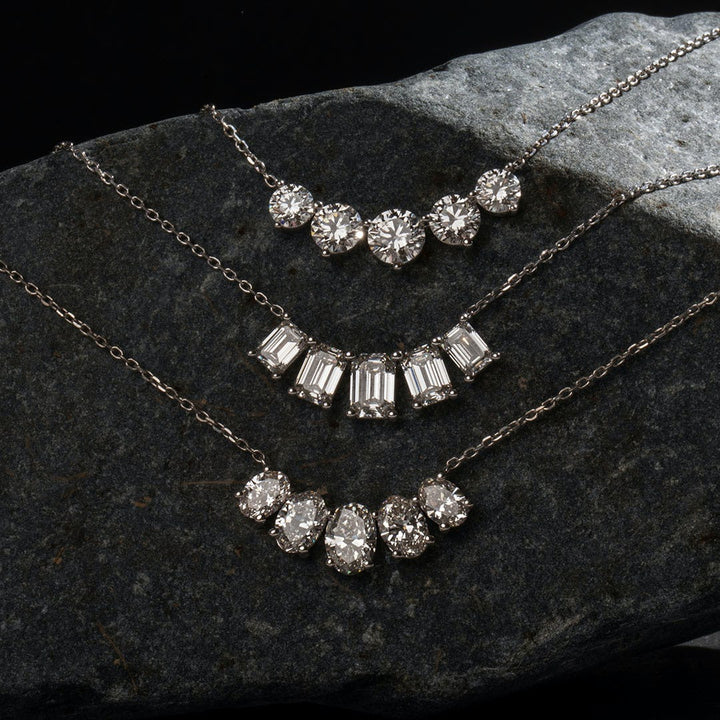 3.50TCW Round F-VS Lab Grown Five Stone Diamond Necklace