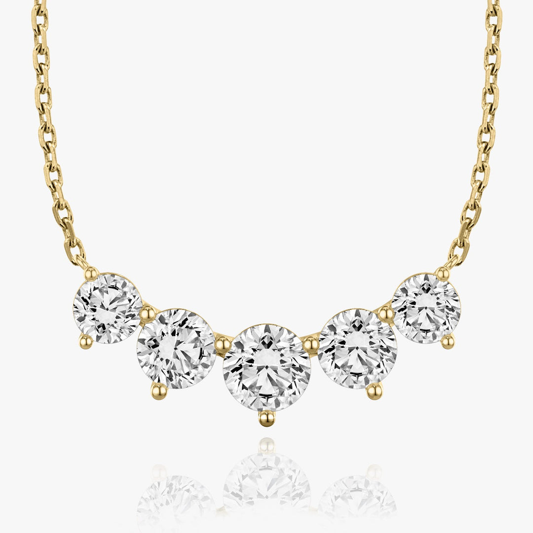 3.50TCW Round F-VS Lab Grown Five Stone Diamond Necklace