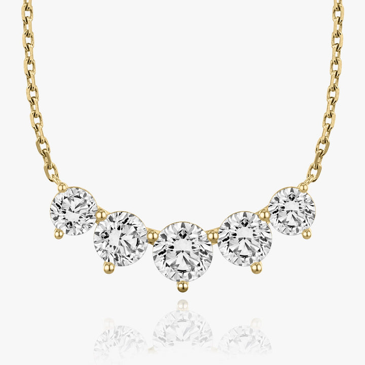 3.50TCW Round F-VS Lab Grown Five Stone Diamond Necklace