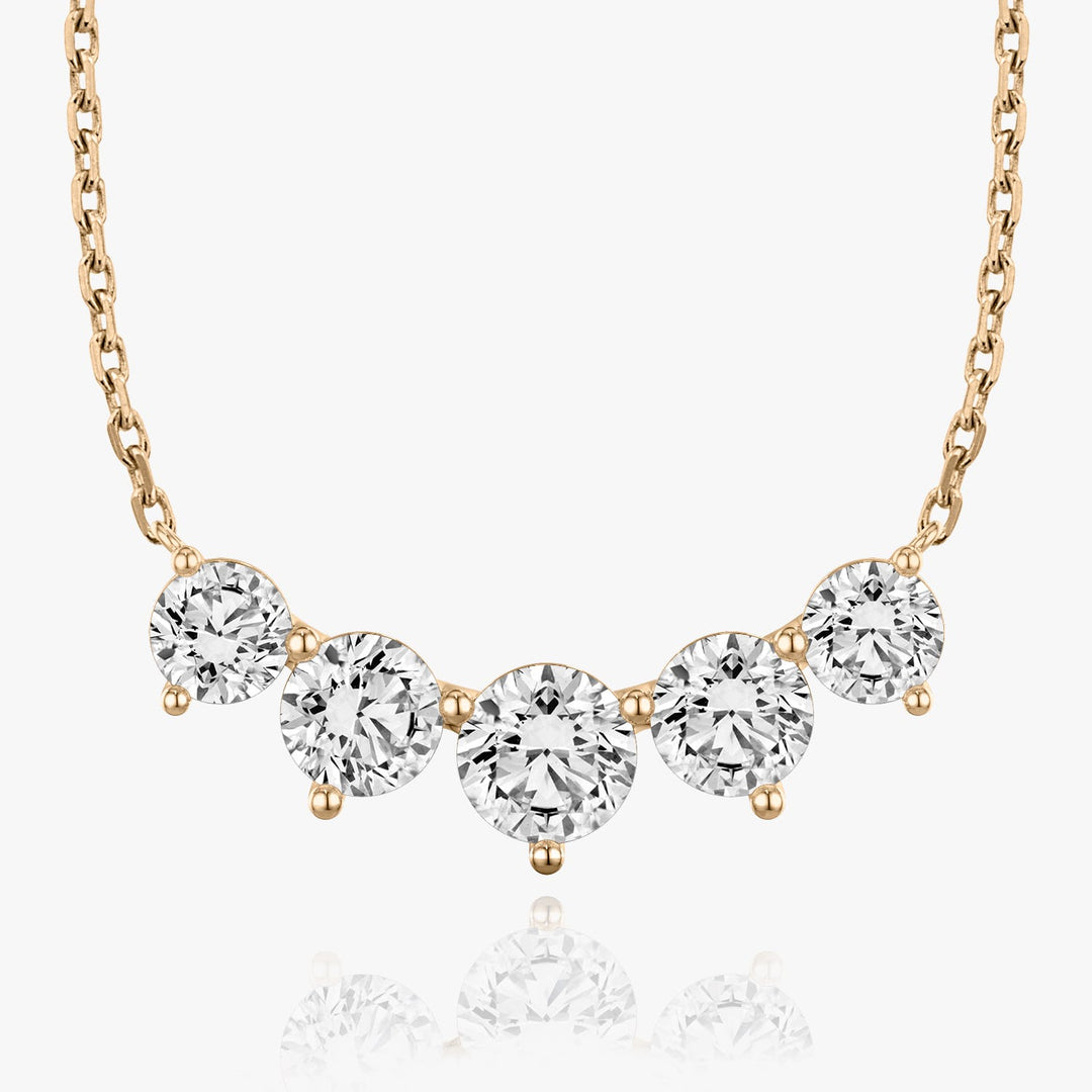 3.50TCW Round F-VS Lab Grown Five Stone Diamond Necklace