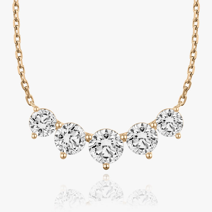 3.50TCW Round F-VS Lab Grown Five Stone Diamond Necklace