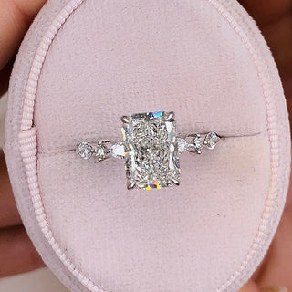 3.50ct Radiant Pave F-VS Lab Grown Diamond Engagement Ring