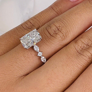 3.50ct Radiant Pave F-VS Lab Grown Diamond Engagement Ring