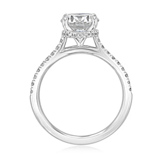 1.5CT Round Cut Hidden Halo Moissanite Engagement Ring