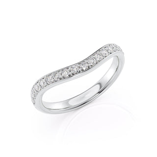 3mm Round Cut Curved Moissanite Men's Diamond Wedding Band