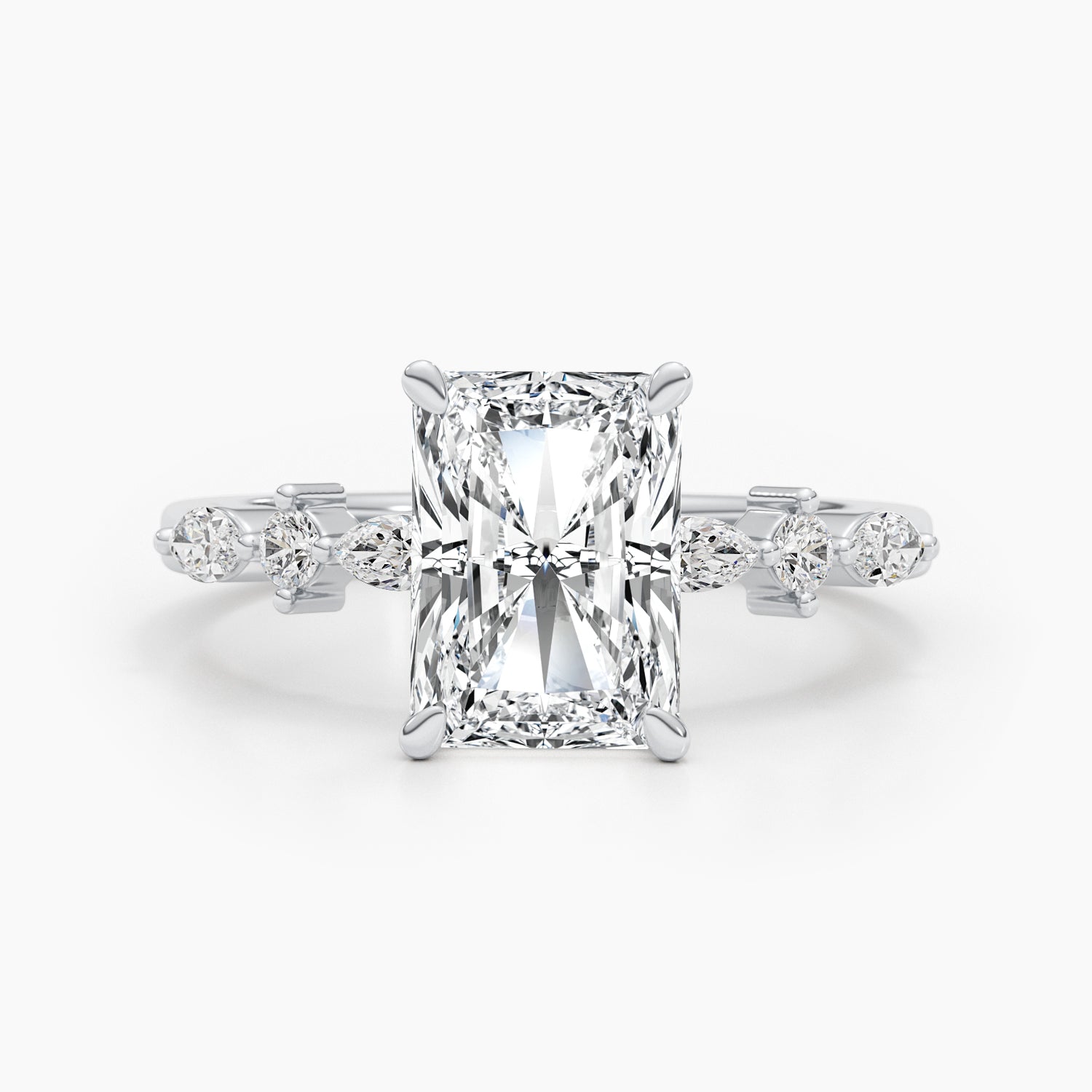 4ct Radiant G- VS Lab Grown Diamond Dainty Engagement Ring