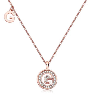 " G " Letter Moissanite Diamond Necklace for Women