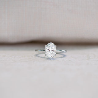 1.50ct Oval Cut 6 Prong Solitaire Moissanite Engagement Ring