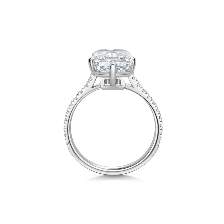 5ct Emerald F- VS1 Lag Grown Diamond Pave Engagement Ring