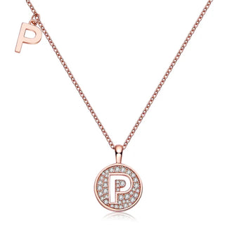 " P " Letter Moissanite Diamond Necklace for Women