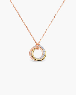 Round Cut Moissanite Diamond Intertwined Circle Necklace for Women