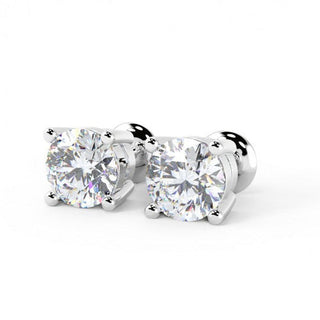 1.20Ct Round Cut Moissanite Diamond Stud Earrings in White Gold