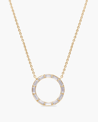 Baguette Cut Moissanite Diamond Circle Necklace for Women