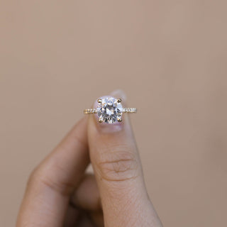 1.50CT Round Moissanite Diamond Pave Engagement Ring