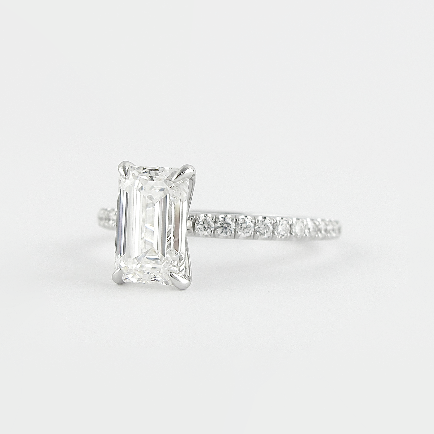 1.60CT Emerald Cut Moissanite Solitaire Engagement Ring