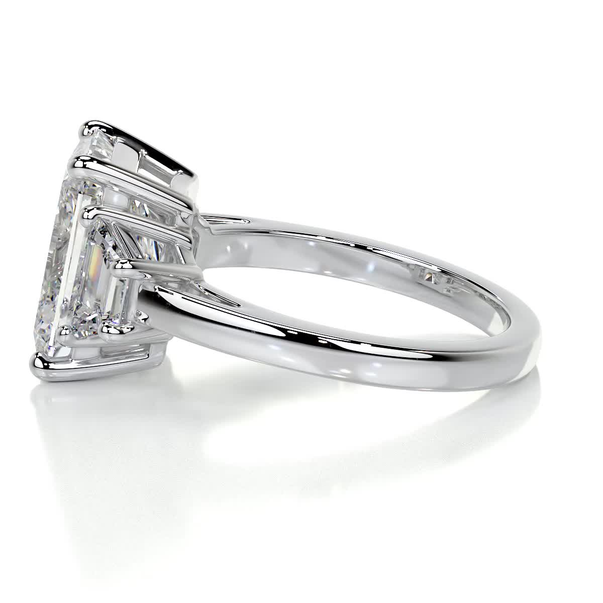 3.0 Carat Radiant Cut Three Stone Moissanite Engagement Ring