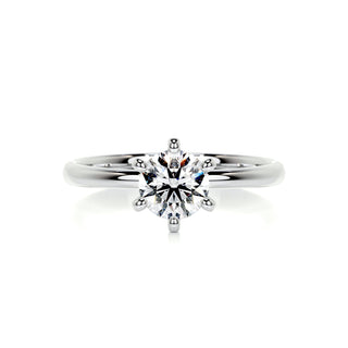 1.0 Carat Round Solitaire Moissanite Engagement Ring